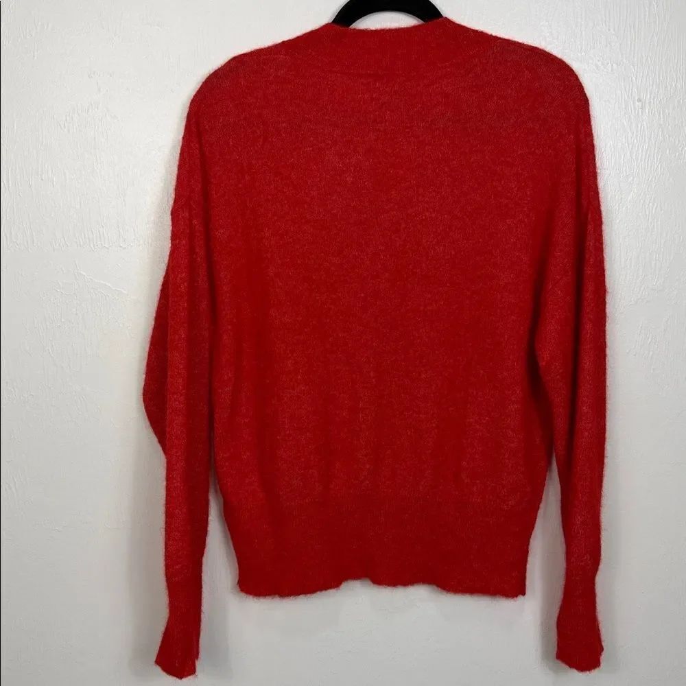 Part Two alpaca blend red v-neck pullover sweater size M - Picture 4 of 8